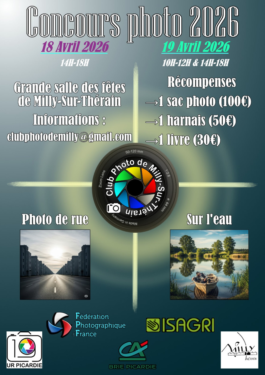 Concours Photo 2026 organisé par le Club de Milly-Sur-Thérain